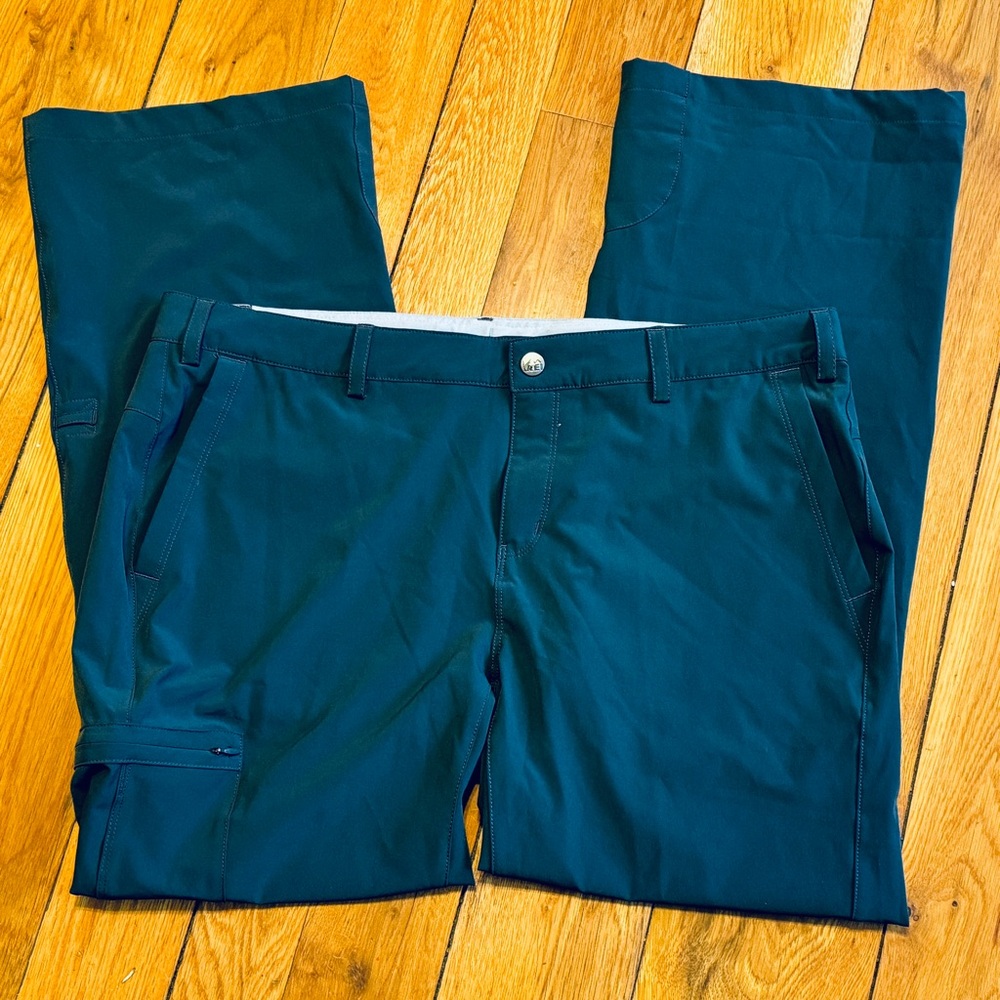 REI Sahara Roll Up Pants Asphalt Gray Adjustable Waist Capri Shorts Petite 16 - Picture 5 of 11